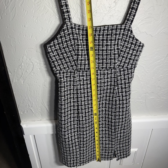 Miami Black & White Sheath Mini Dress WMN Small Y2K Preppy City Girl Tweed NWT - Picture 8 of 14